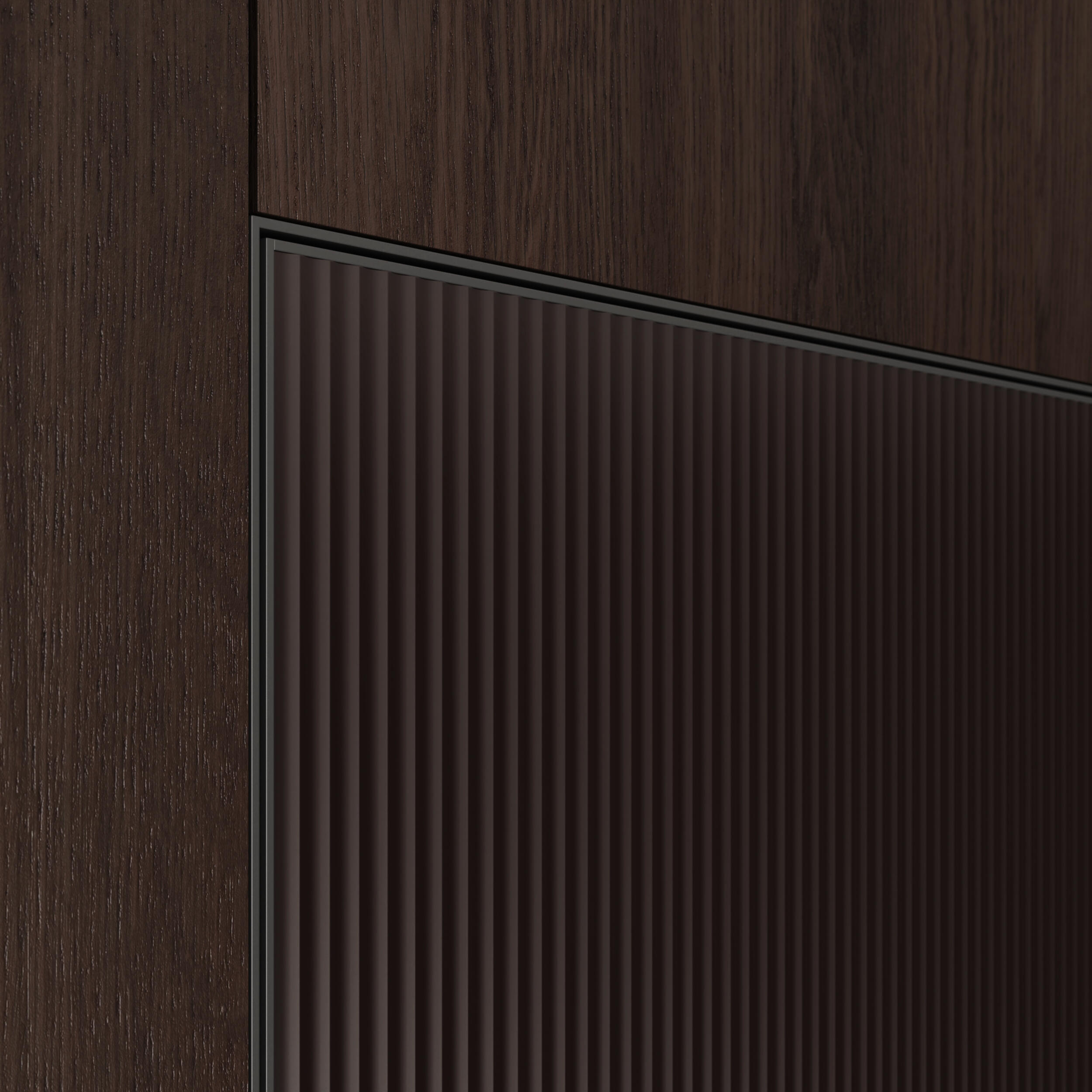 Master hinged door with Flutes glass