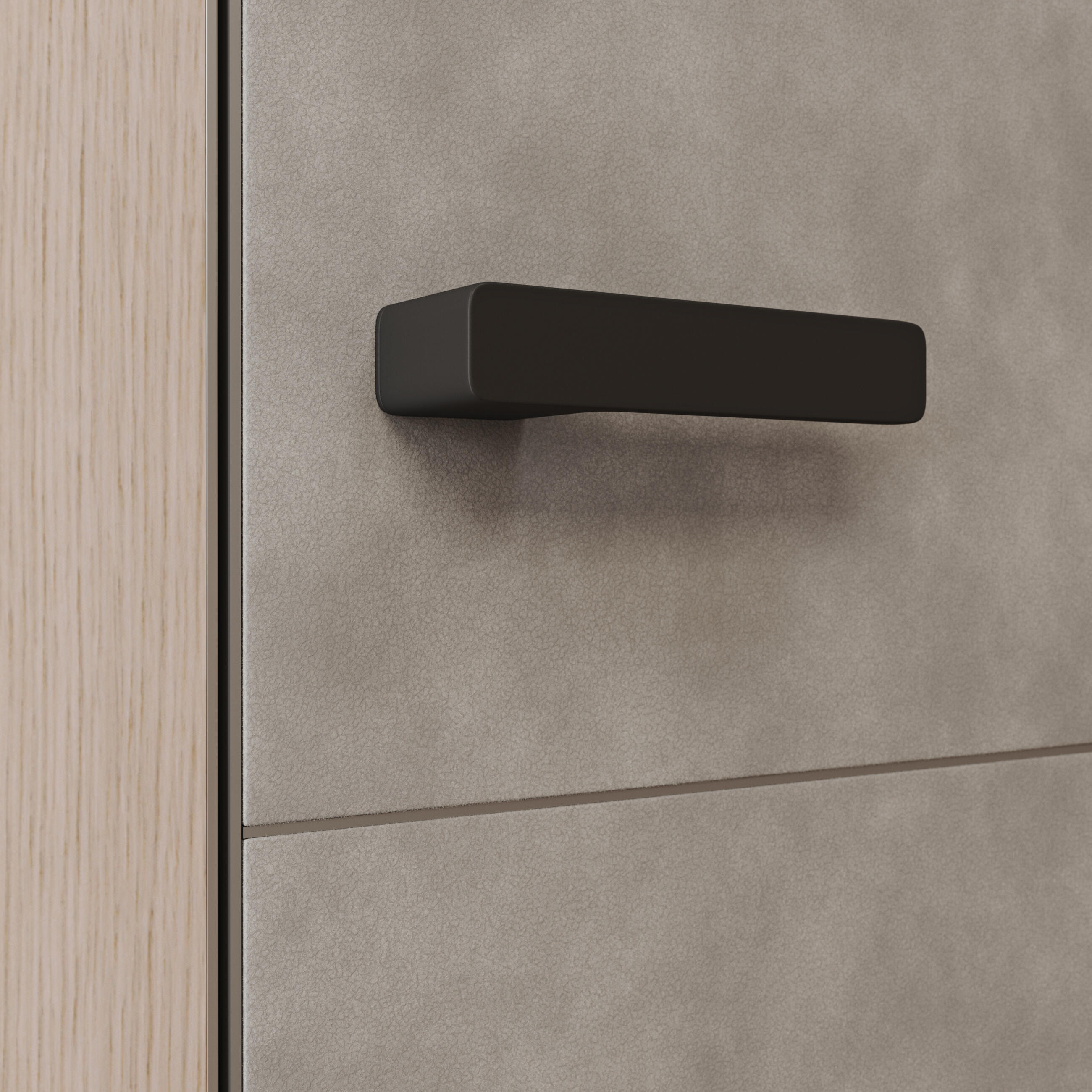 Master door with leather