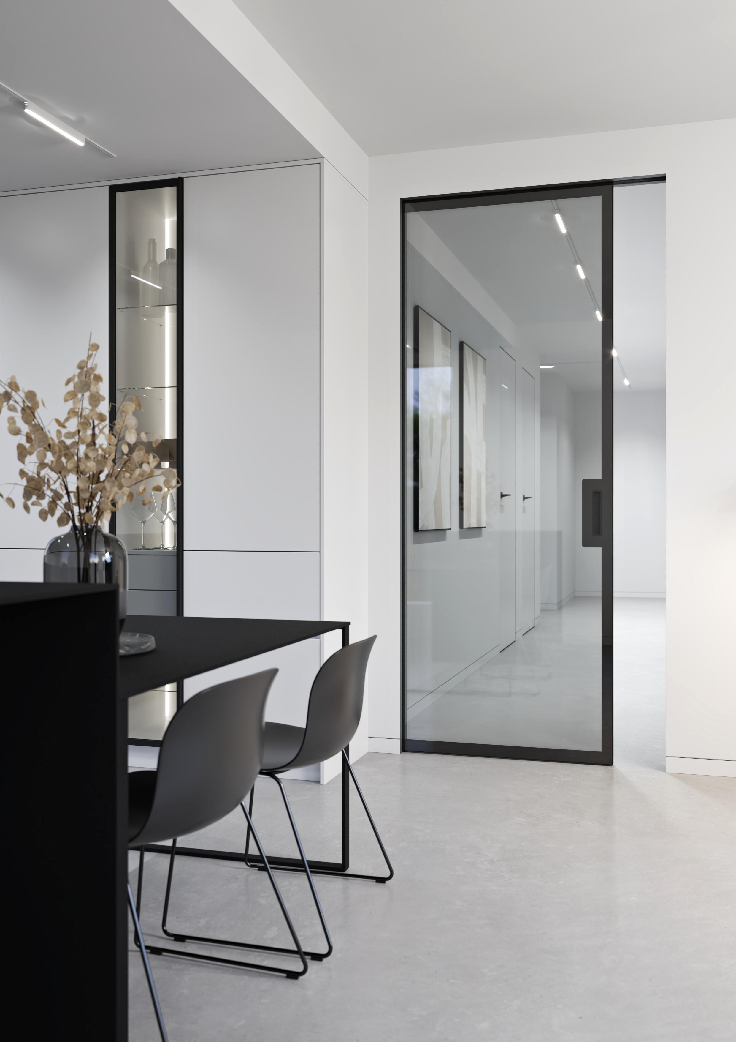 Master Clear door leaf in pocket doorframe