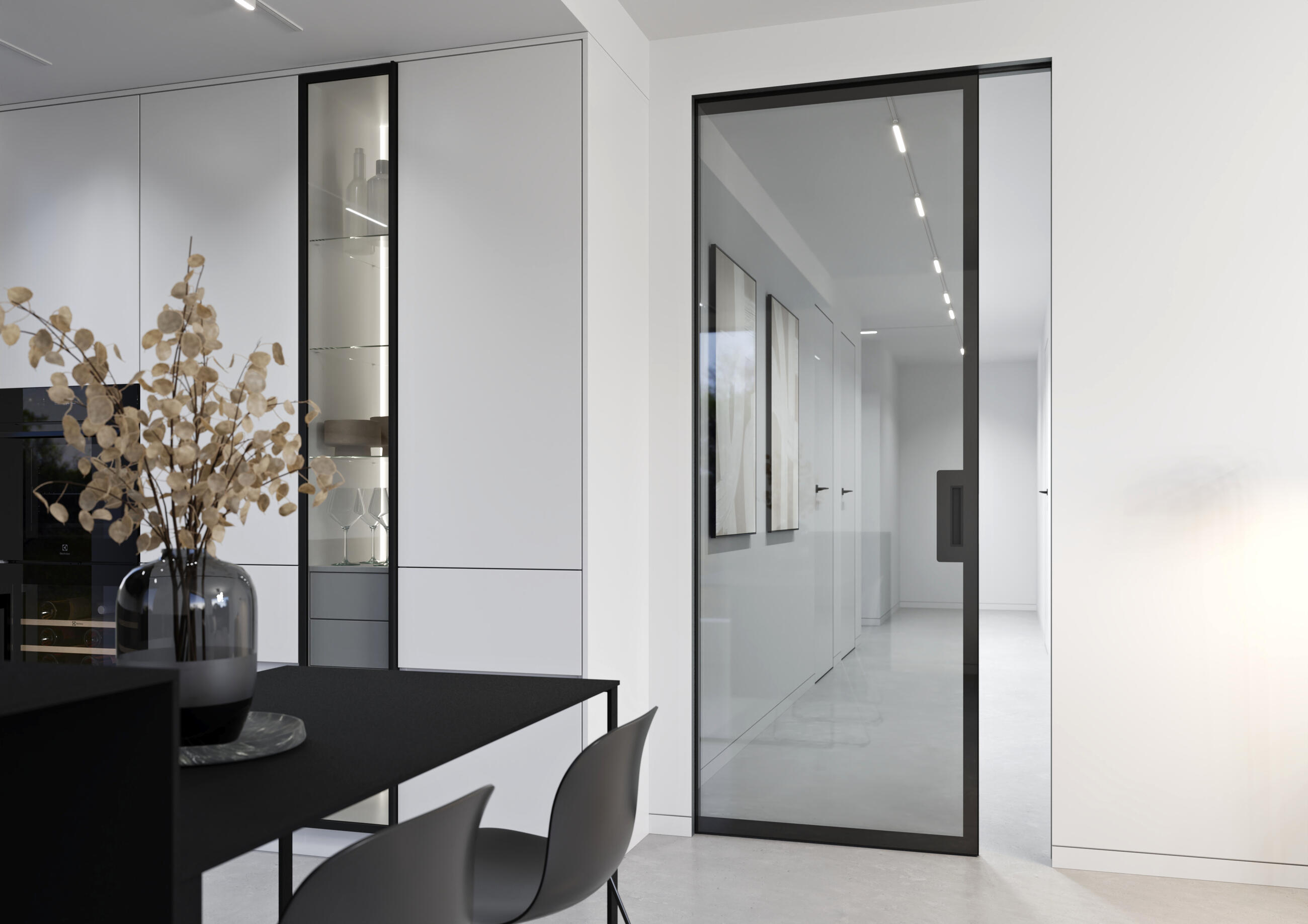 Master Clear door leaf in pocket doorframe