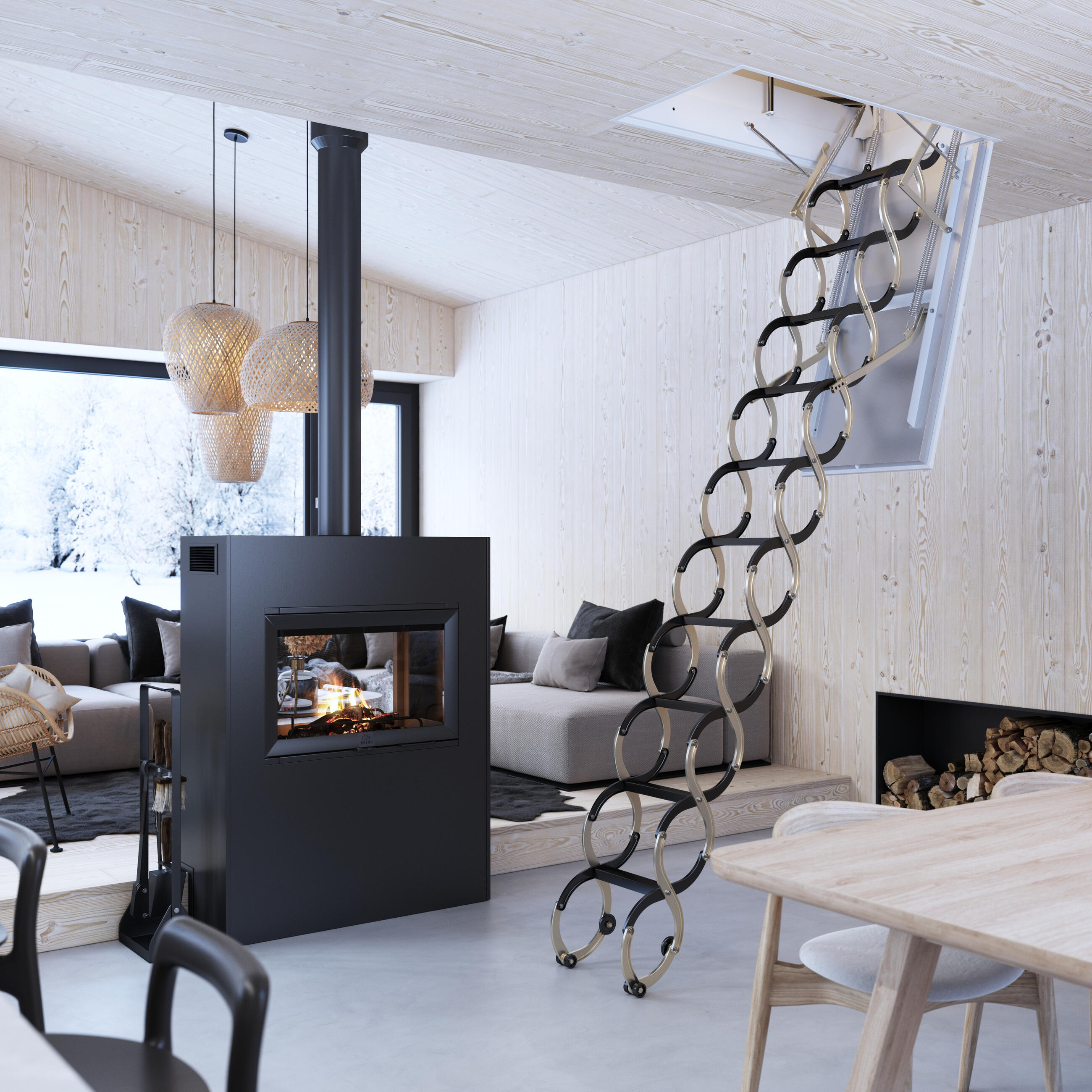 Lusso PP flame-resistant loft ladders