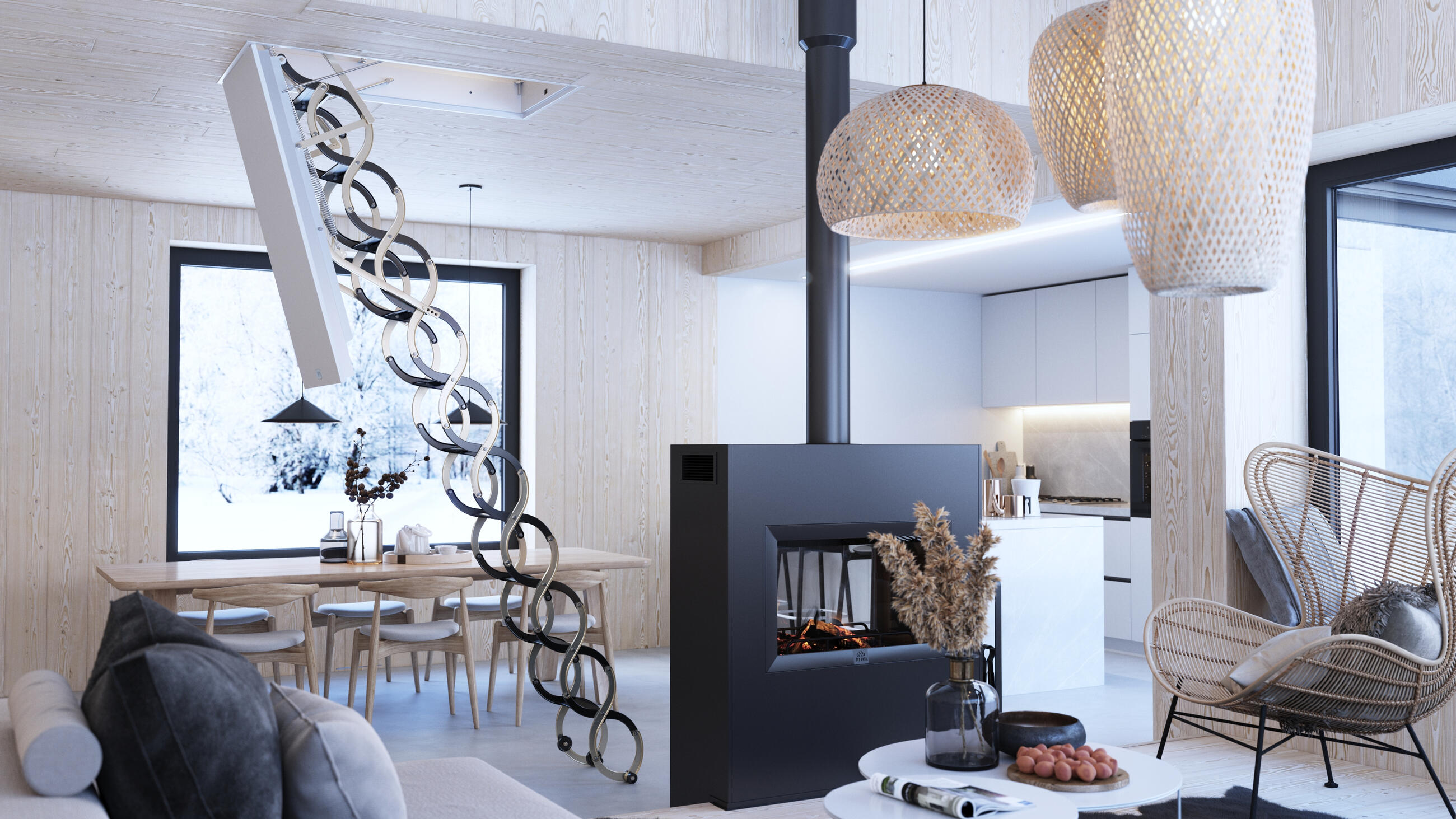 Lusso PP flame-resistant loft ladders