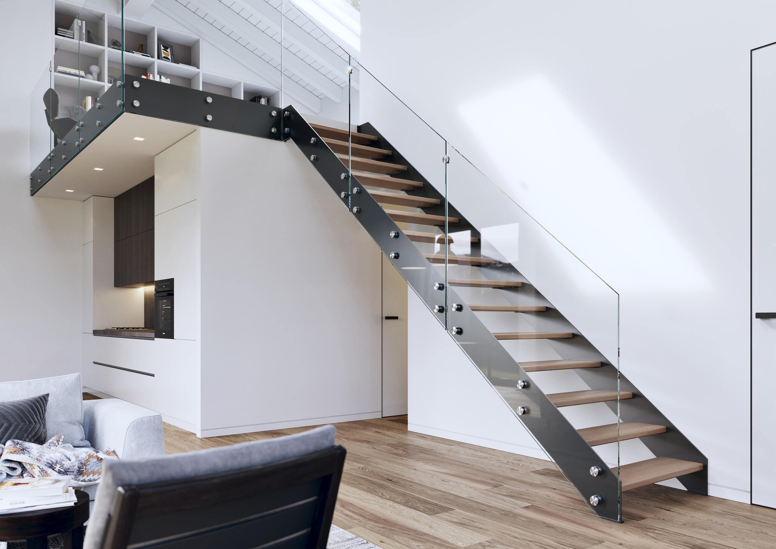 Laser 1020 combined sided indoor stairs