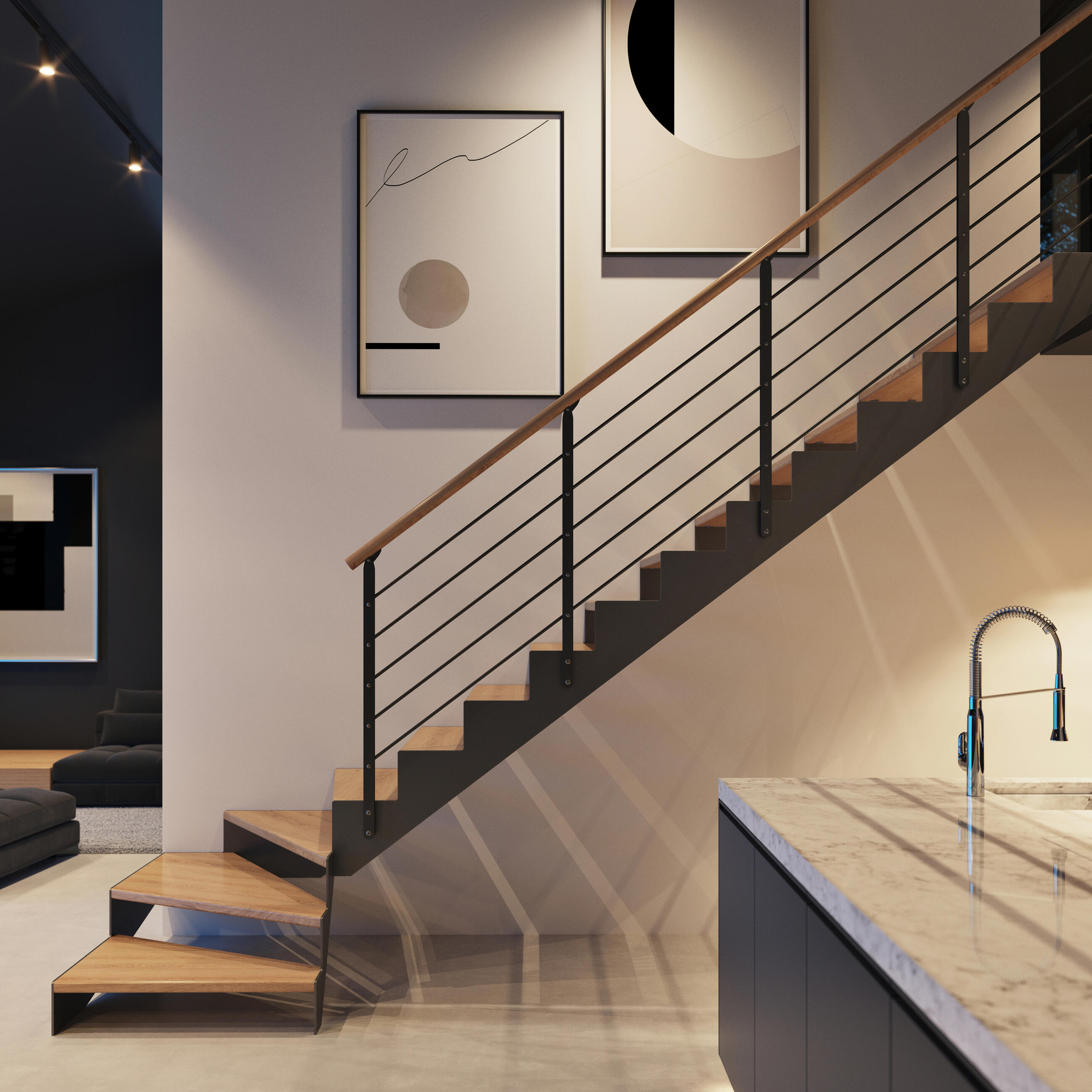 1030 combined sided indoor stairs