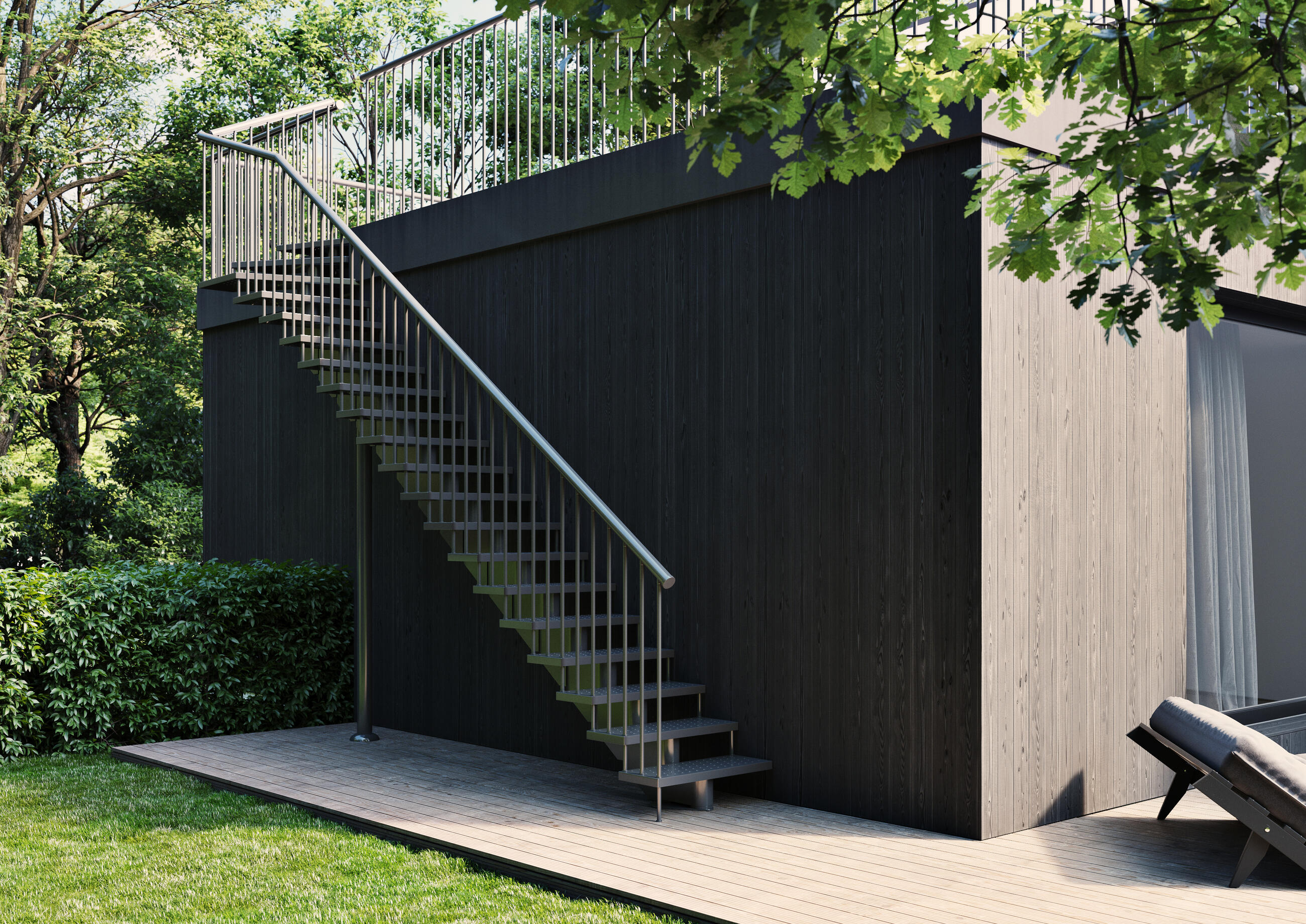 Profit E segmented all-metal outdoor stairs