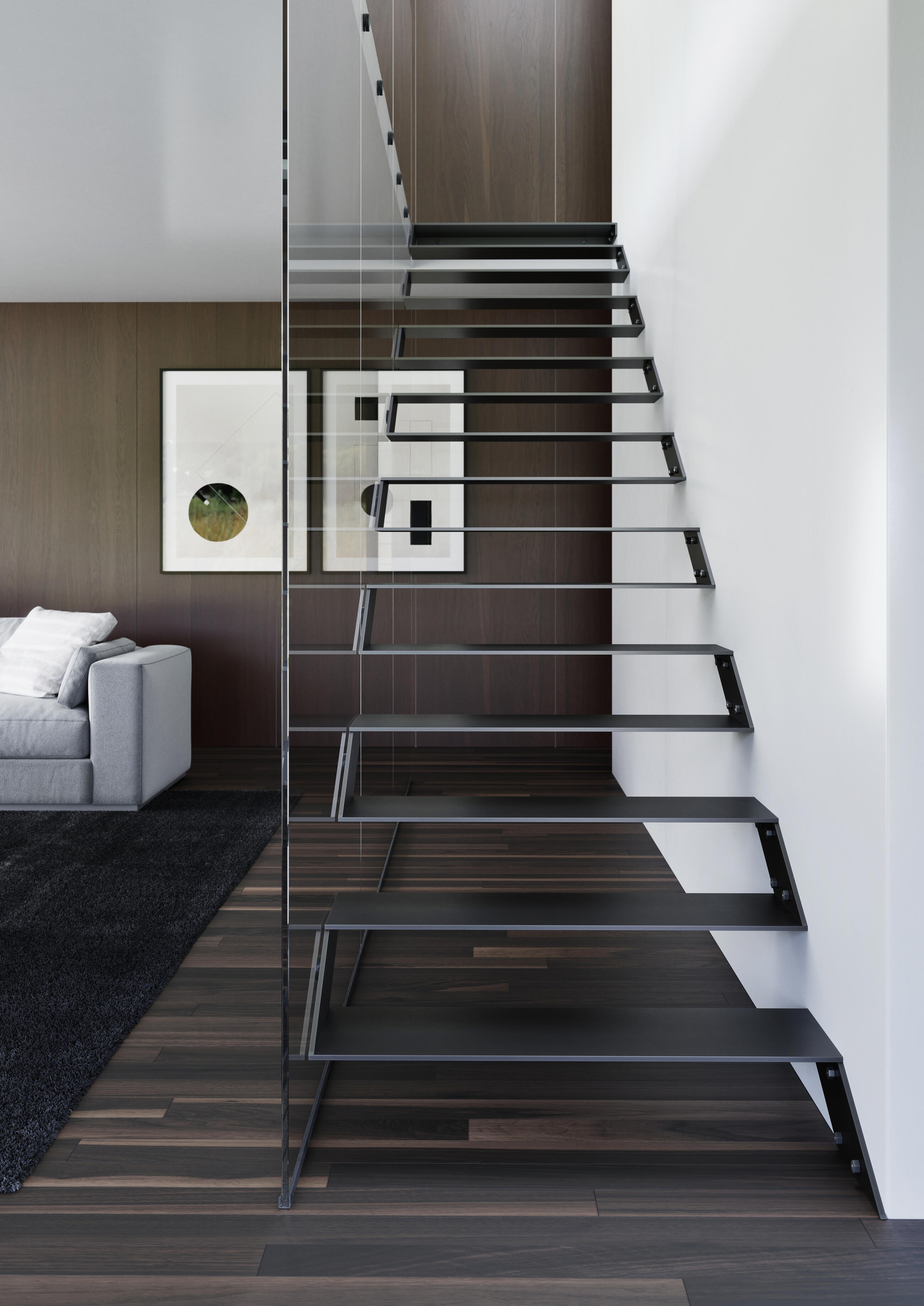 Ultra indoor stirrup stairs