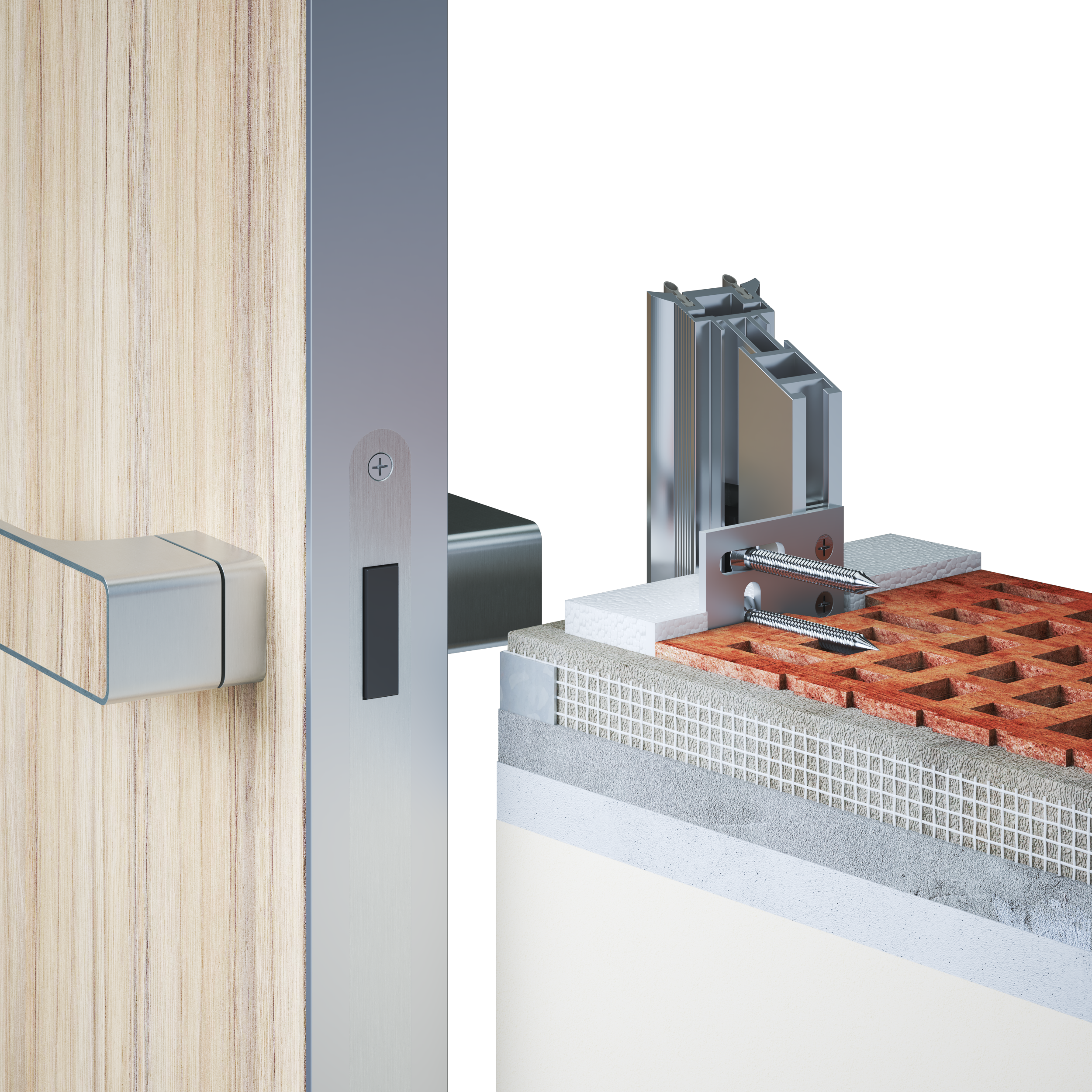 Dual concealed door frame