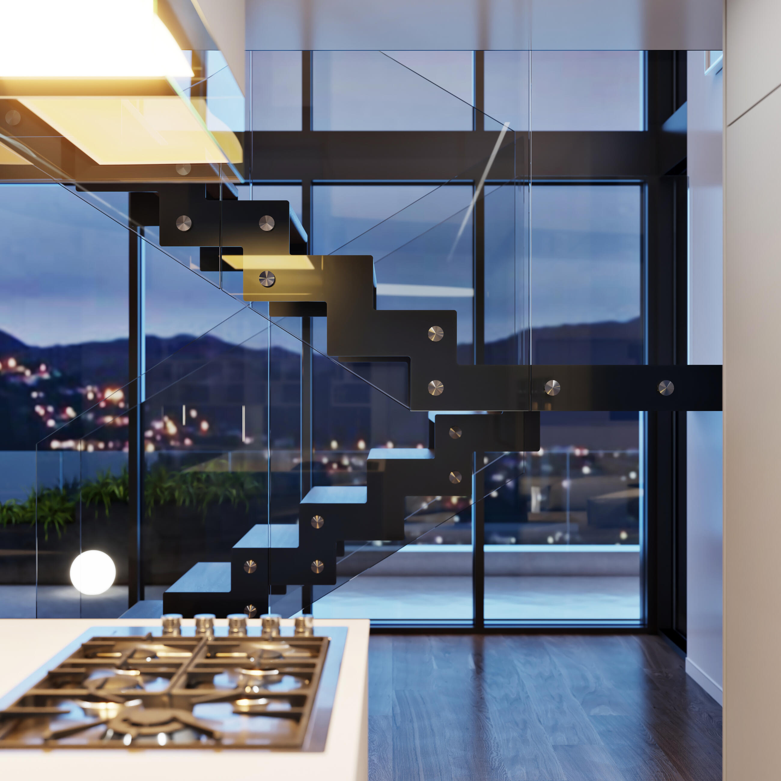 Laser 1000 combined sided indoor stairs