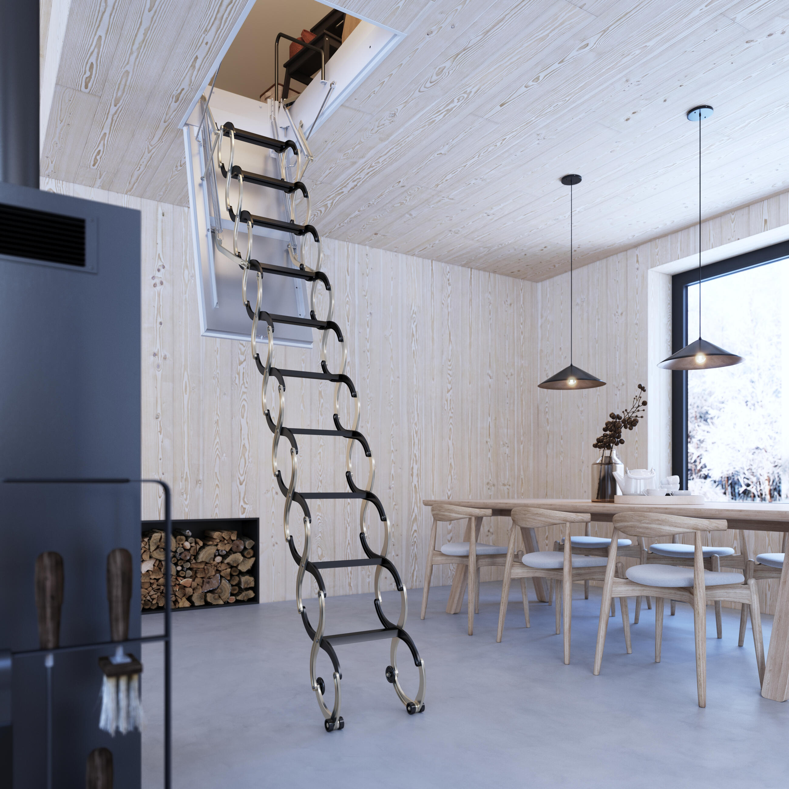Lusso PP flame-resistant loft ladders