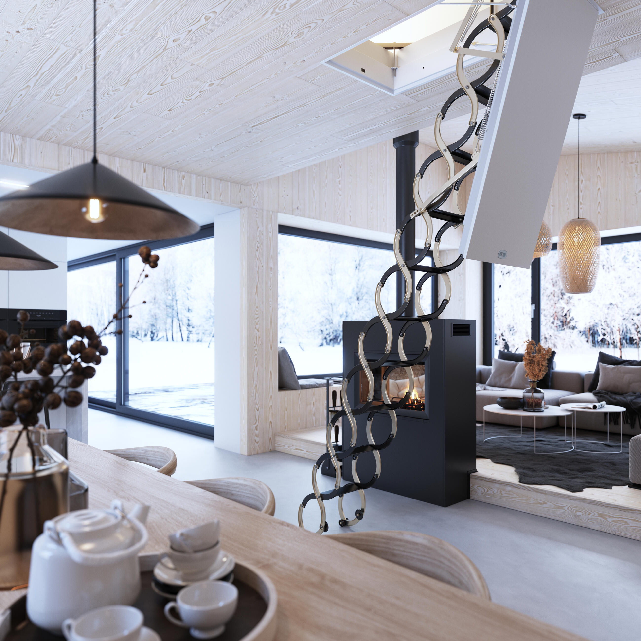 Lusso PP flame-resistant loft ladders