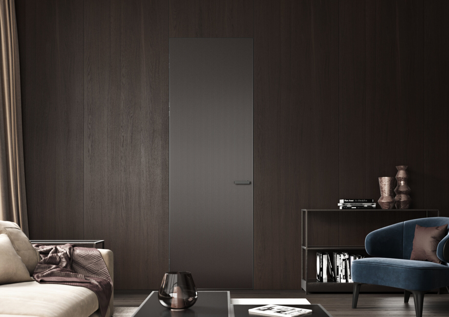 Master hinged door with Flutes glass