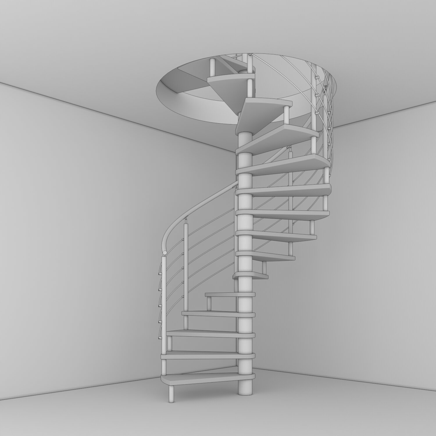 Max stainless-steel spiral indoor stairs