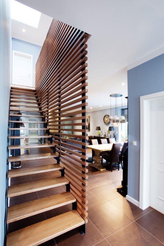 Laser staircase with atypical railing